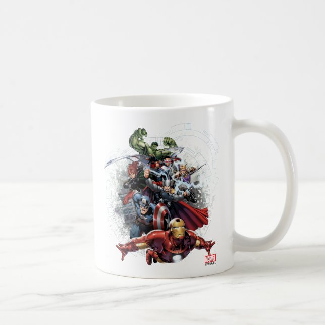 Mug Graphique d'attaque d'Avengers (Droite)