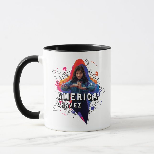 Mug Graphique de caractères étoilés America Chavez (Gauche)