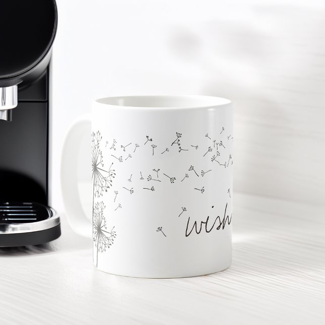 Mug Graphique de Dandelion Inspirant (Inspiring Wish Dandelion Graphic Coffee Mug)