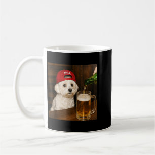 Mug Graphique drôle de Maltese buvant de la bière pour