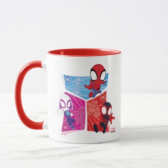 Mug Graphique du panneau d'action de l'équipe Spidey (Gauche)