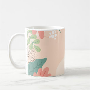 Mug Graphique en feuilles gras dans les tons vert et o