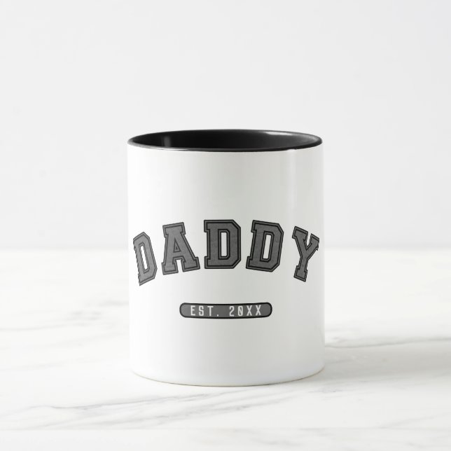 Mug Graphique établie cuir gris Papa (Centre)