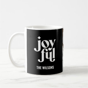 Mug graphique moderne minimaliste joyeux noir et blanc