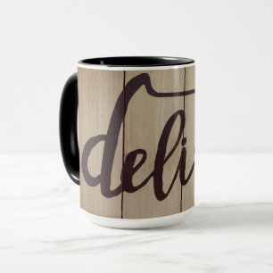Mug Graphique Word Art DELISH Rustique Brown