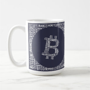 Mug Graphiques de wordart de logo de Bitcoin