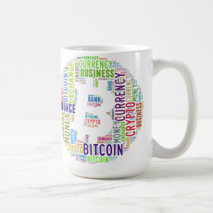 Mug Graphiques de wordart de logo de Bitcoin