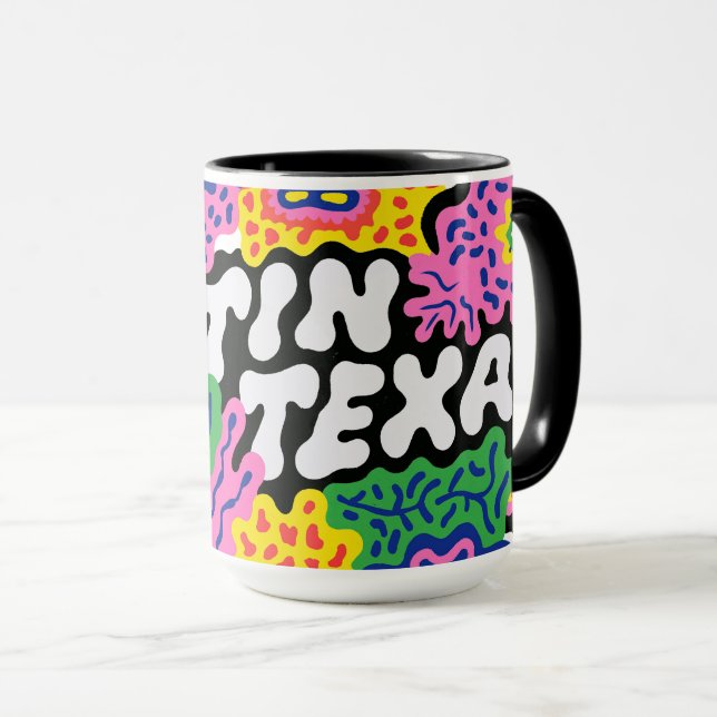 Mug Graphisme floral étrange d'Austin Texas (Devant droit)