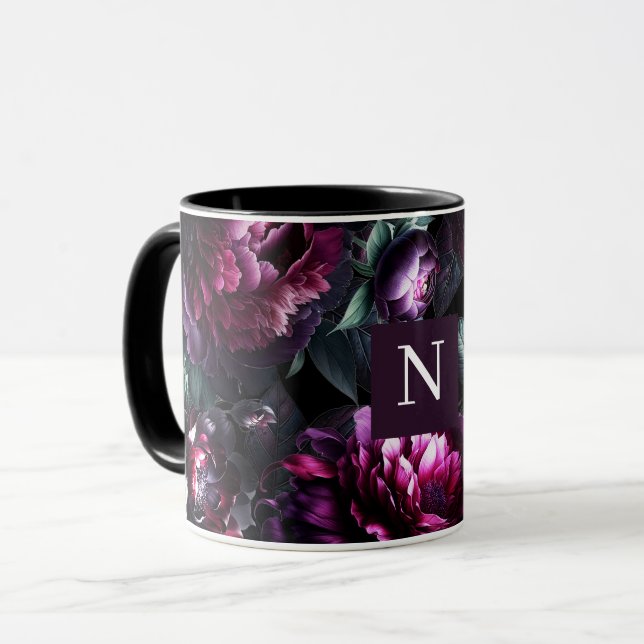 Mug Gras Moody Flowers Black Enchanted Floral Garden (Devant gauche)