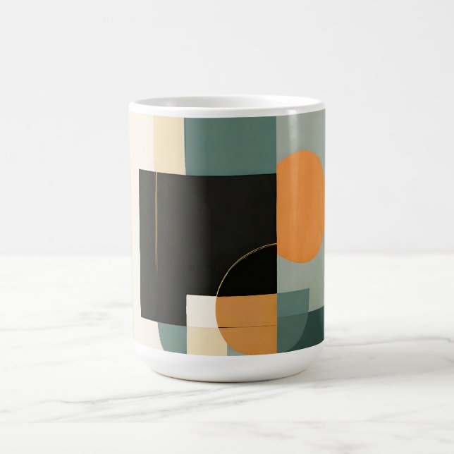 Mug Gras rétro : Cercles et rectangles Abstraits (Centre)