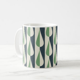 Mug Gras rétro goutte d'eau verte et grise