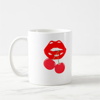Mug Gras rouge lèvres et cerise morsure