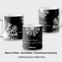 Gras Snowflake noir & blanc cadeau promotionnel
