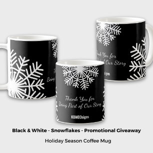 Mug Gras Snowflake noir & blanc cadeau promotionnel