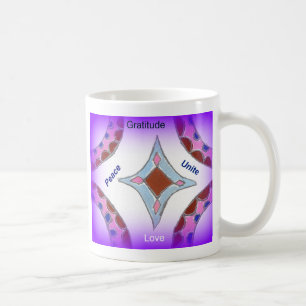 Mug "Gratitude Peace Love Unite" Mandala Art Imprimer