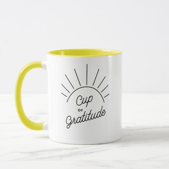 Mug Gratitude Sunshine Moderne Message personnalisé (Gauche)
