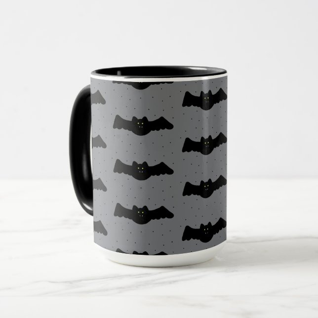 Mug Gray and Black Halloween Bats (Devant gauche)