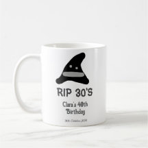 Gray black RIP 30's 40th birthday witch hat hallow