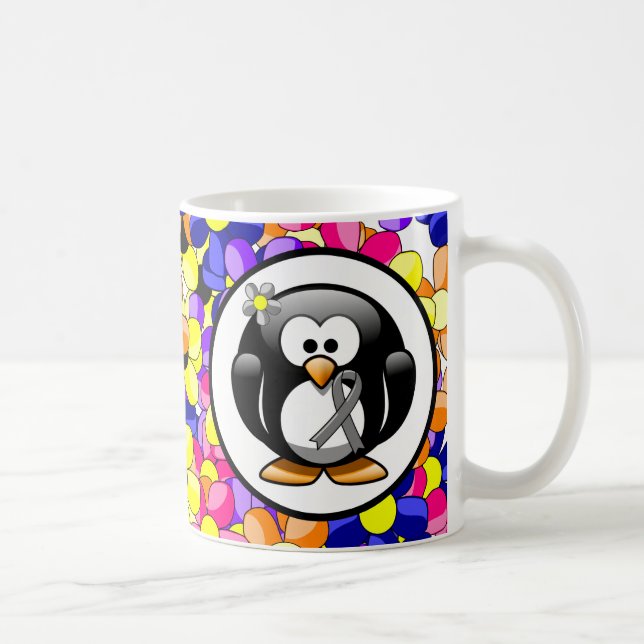 Mug Gray Sensibilisation Ruban Penguin (Droite)
