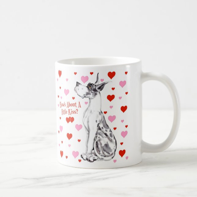Mug Great Dane Harlequin Valentine's Day Kiss (Droite)