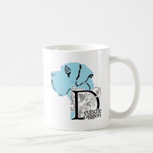 Mug Great Dane Head Portrait et nom de la race alleman