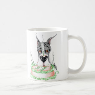 Mug Great Dane Merle gâteau d'anniversaire