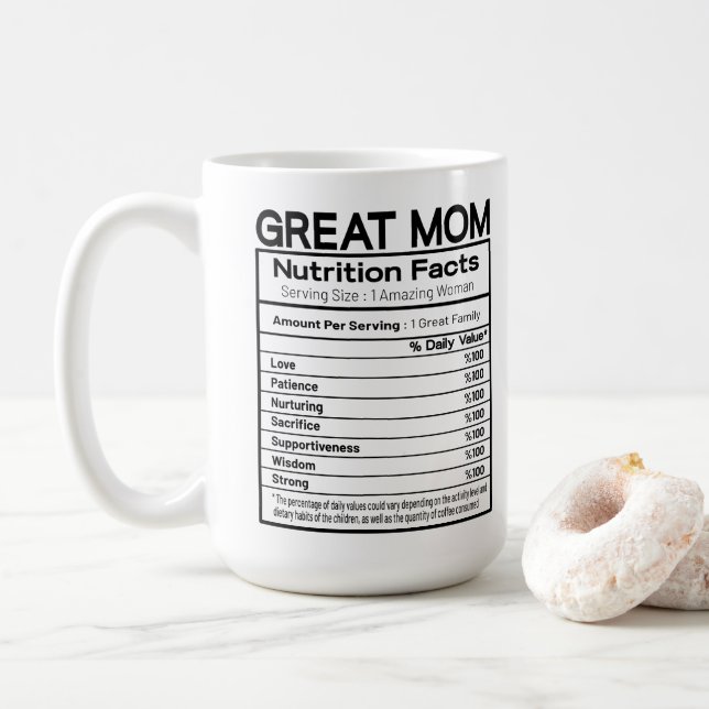 Mug Great Mom Nutritional Facts (Avec donut)