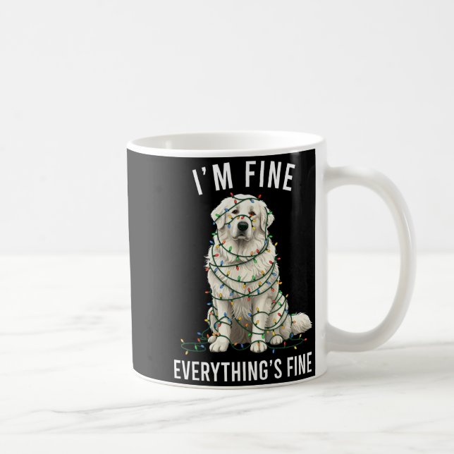 Mug Great Pyrenees Christmas I'm Fine Everything Is Fi (Droite)