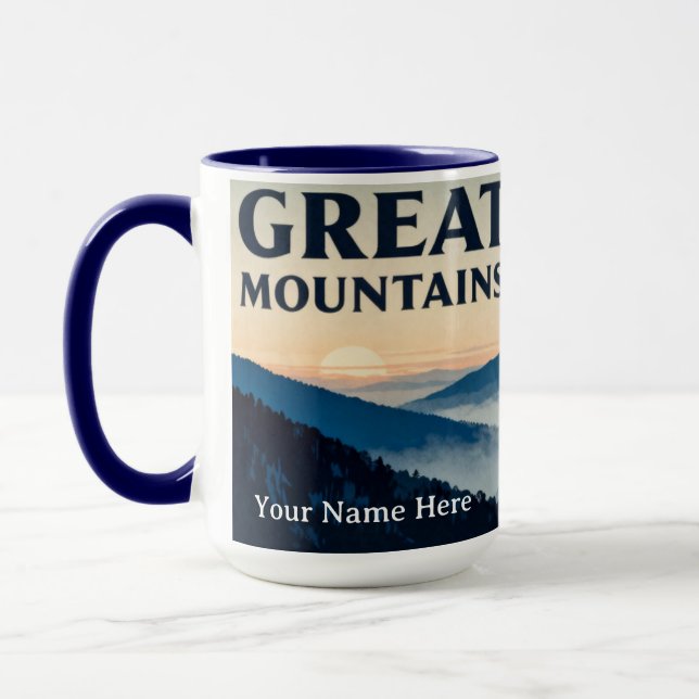 Mug Great Smoky Mountains Blue Mist Retro (Gauche)