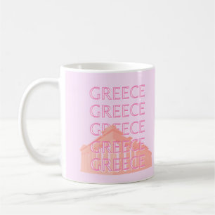 Mug Grèce, Art Voyage Grec, Art Voyage Pastel, Rose
