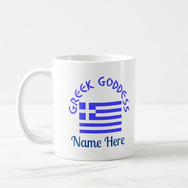 Mug Greek Goddess and Flag of Greece (Gauche)