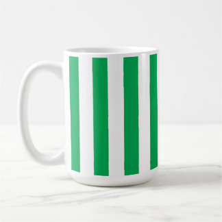 Mug Green and White Cabana Stripes 