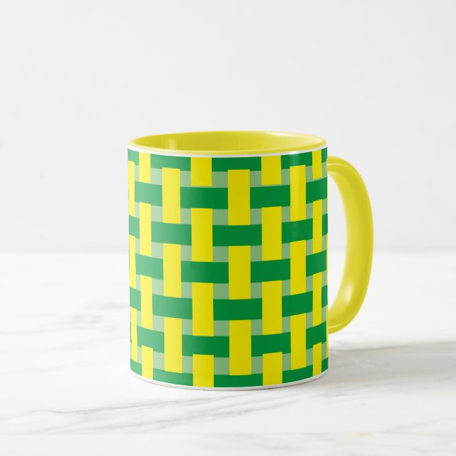 Mug - Green and Yellow Weave (Front Right)