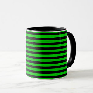 Mug Green Black Stripes Motif sans charme