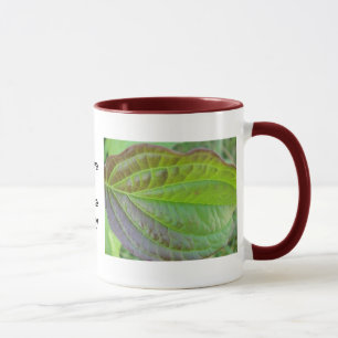 Mug green brown sheet with text: have a nice day"