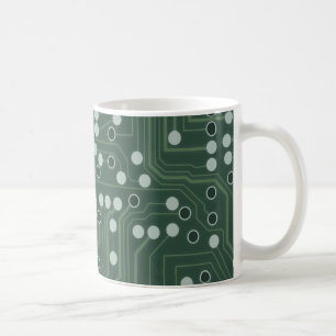 Mug Green Circuit Board Arrière - plan Motif Art Café