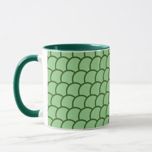 Mug - Green Fish Scale Pattern