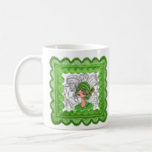 Mug Green Flapper GIrl