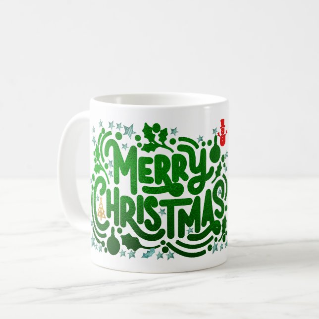 Mug Green Foils Joyeux Noël (Devant gauche)