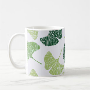 Mug Green Ginkgo Biloba Motif sans couture
