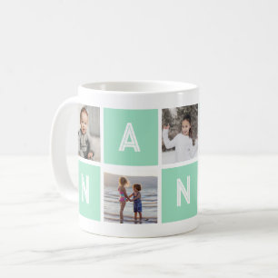 Mug Green Grand-mère 5 Photo Collage Nana