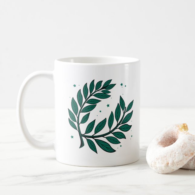 Mug Green Laurel Wreath Victoire Et Réussite (Avec donut)
