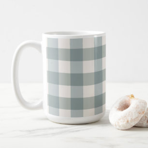 Mug Green Plaid En vichy Country Farmhouse Simple