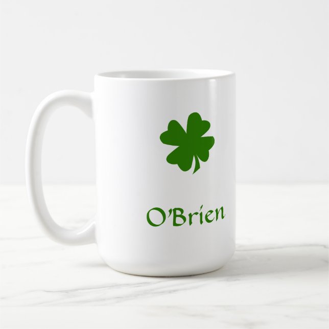 Mug Green shamrock patrimoine irlandais nom personnali (Gauche)