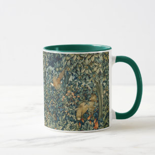 Mug GREENERY, FOREST ANIMALS Pheasant, Fox, Green Flor