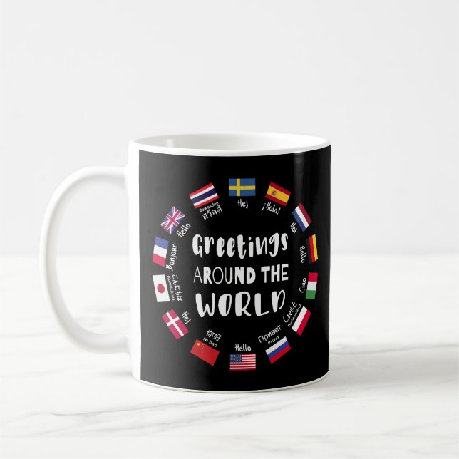 Mug Greetings around the world - Hello in all language (Gauche)
