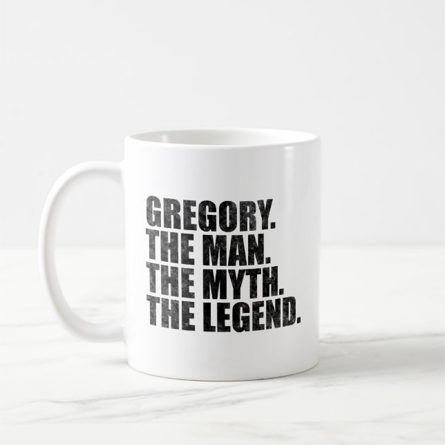 Mug Gregory name, Gregory The Man The Myth The Legend (Gauche)