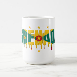 Mug Grenada Drip Text | Caribbean Flag Design | Fan 