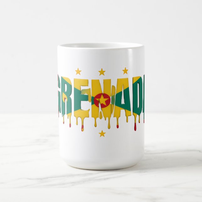 Mug Grenada Drip Texte | Création de drapeau des Caraï (Centre)