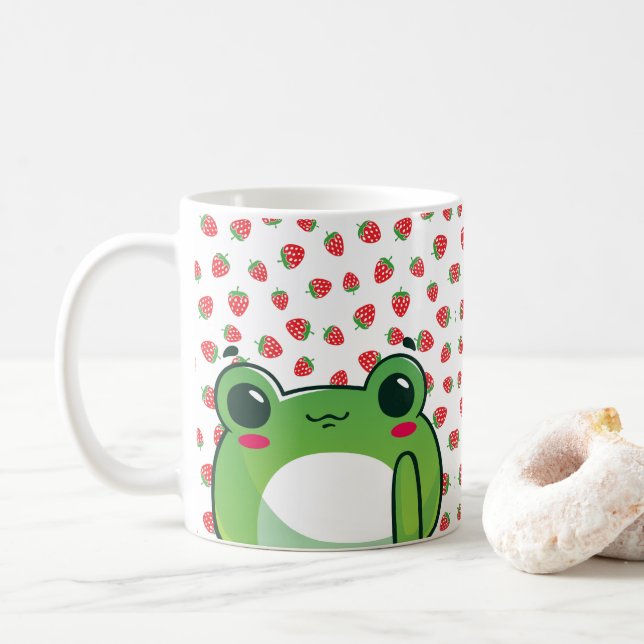 Mug Grenouille à fraise Kawaii (Avec donut)